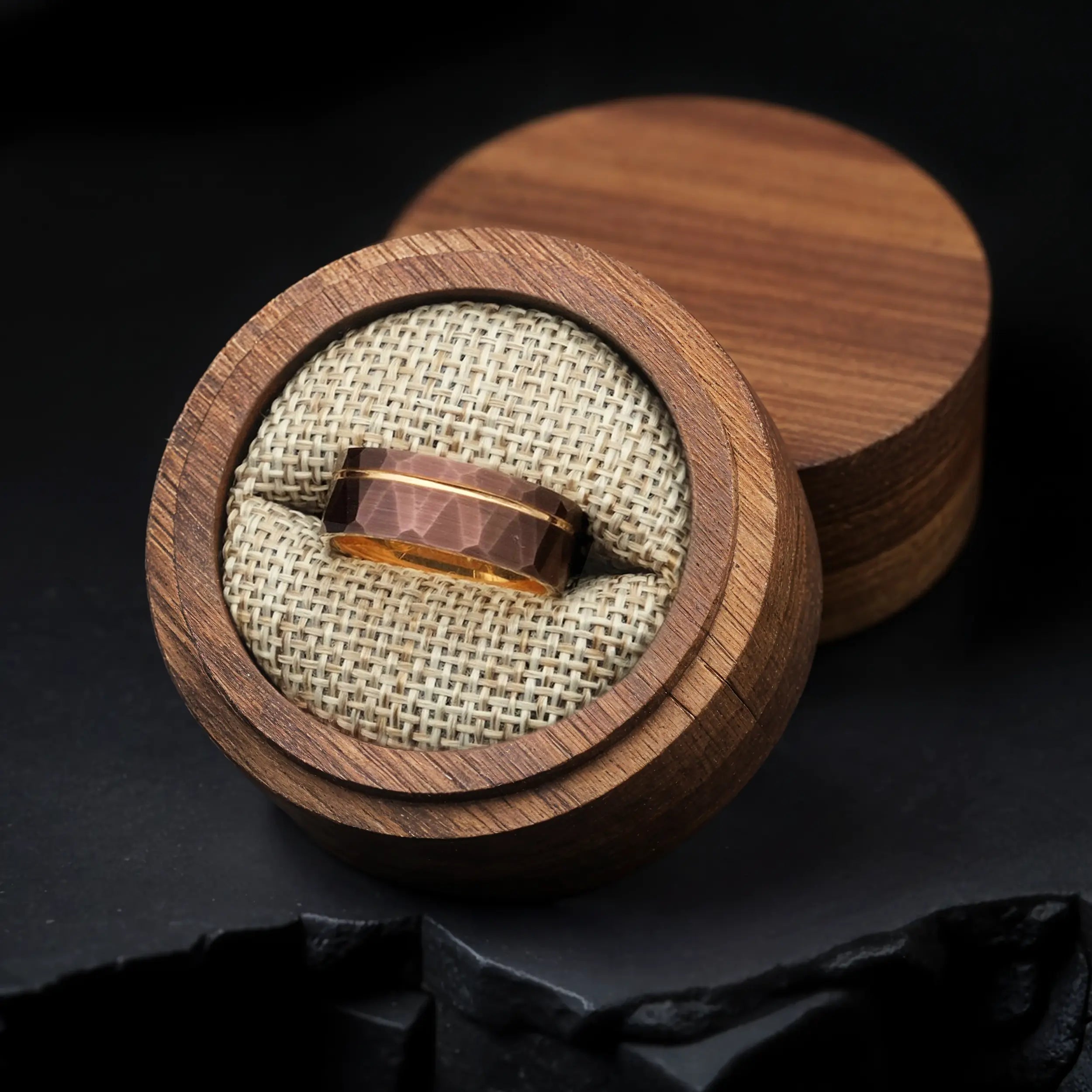 Heritage - Tungsten & Rose Gold Strip Ring