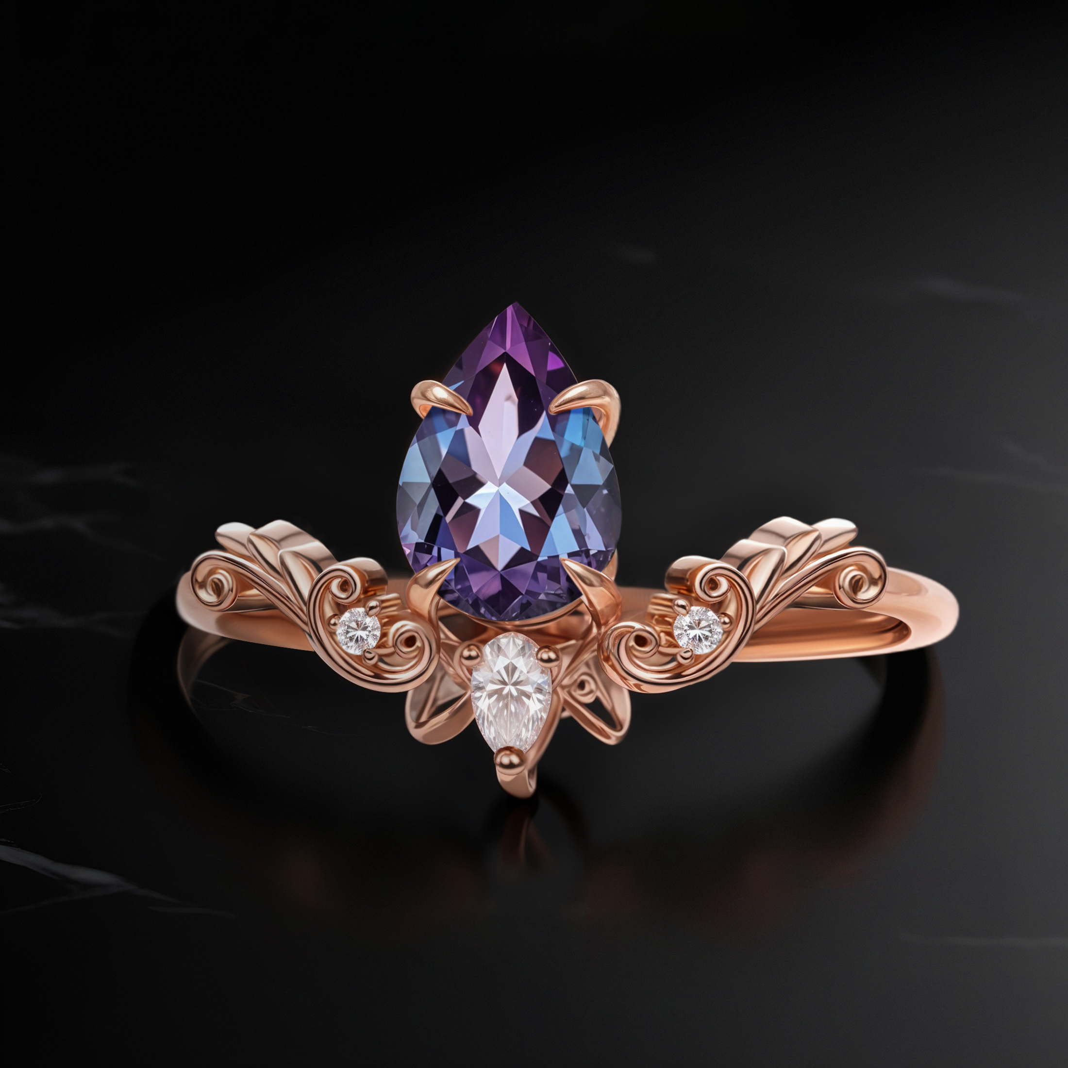 Phoenix Heart Alexandrite Ring