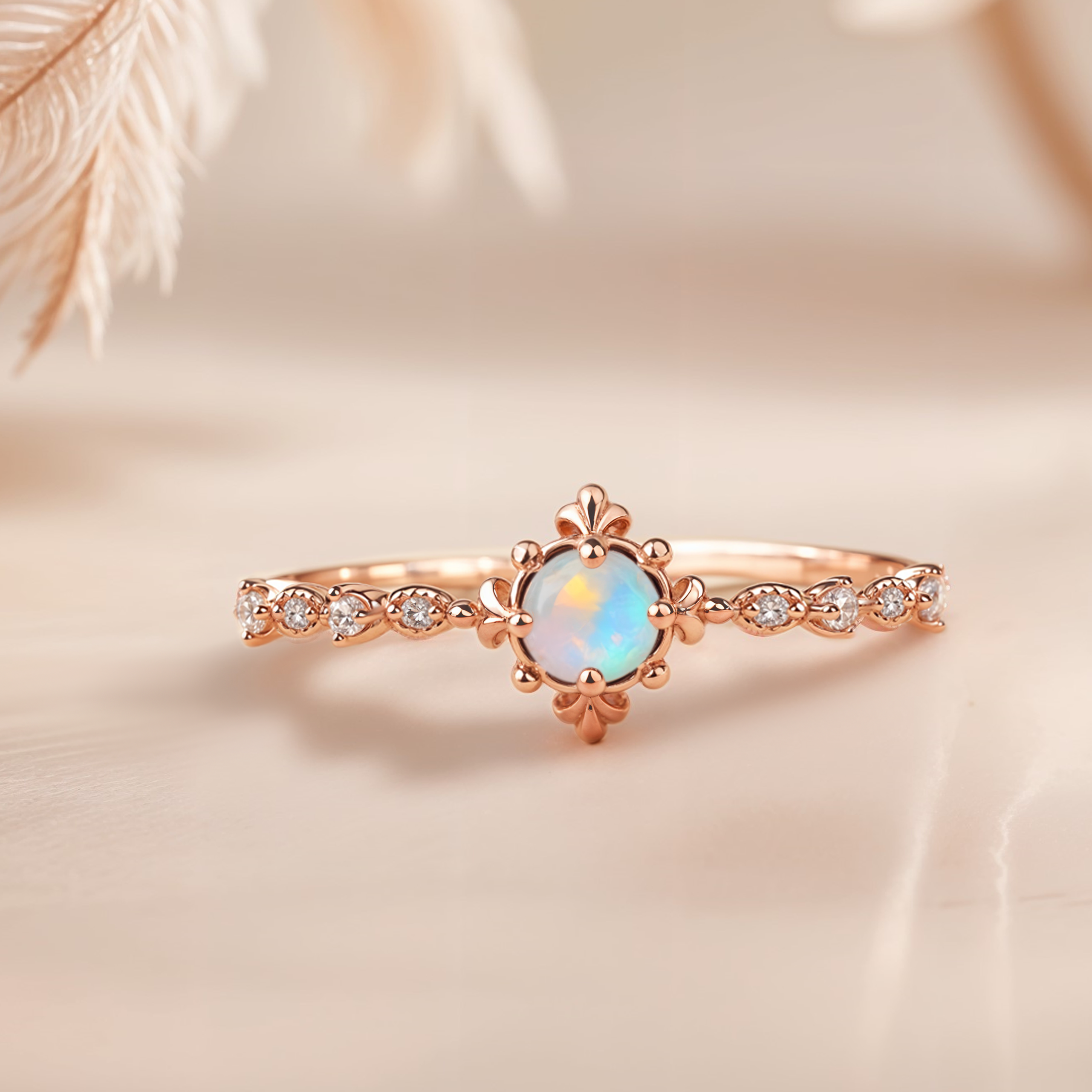 Vintage Opal Engagement Ring