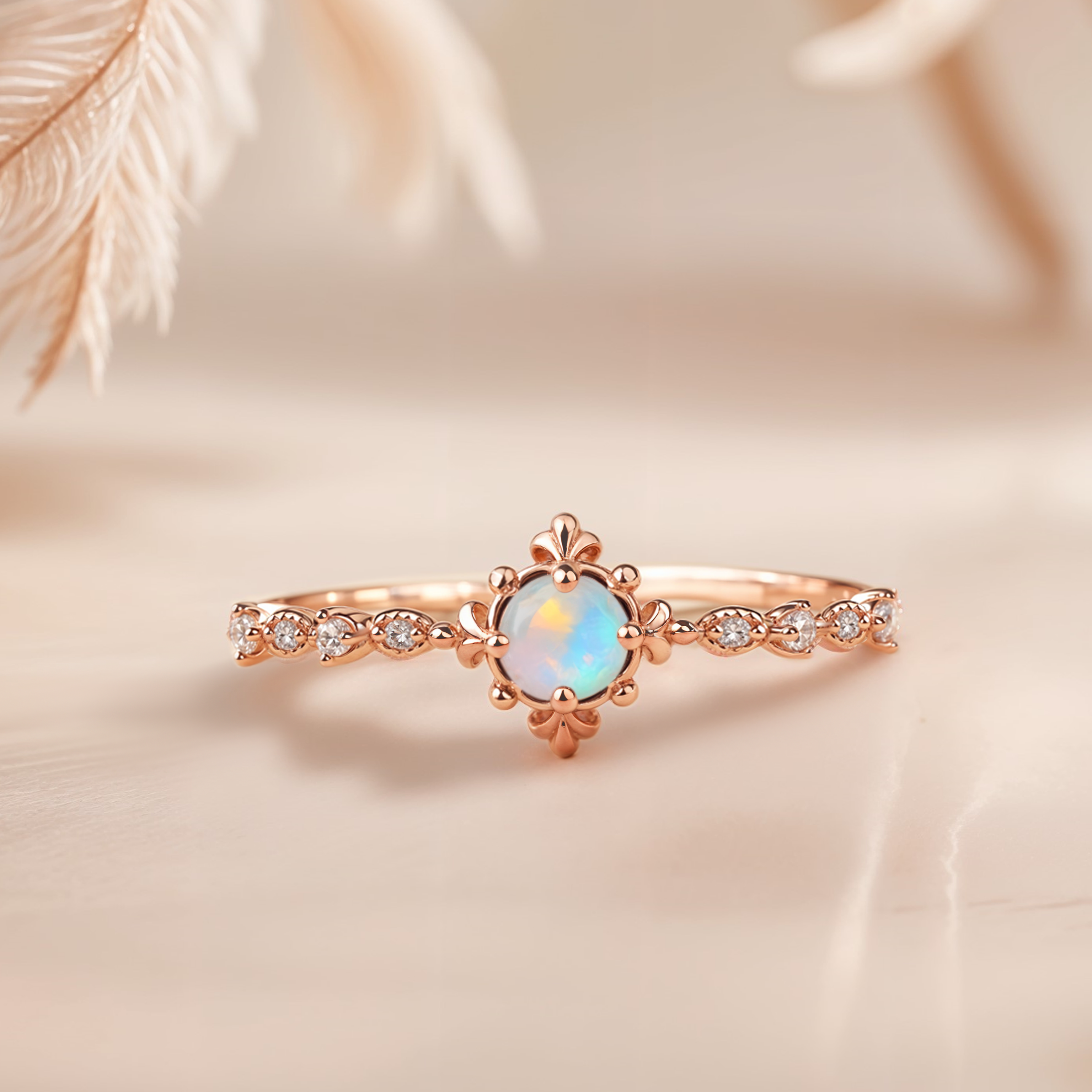 Vintage Opal Engagement Ring