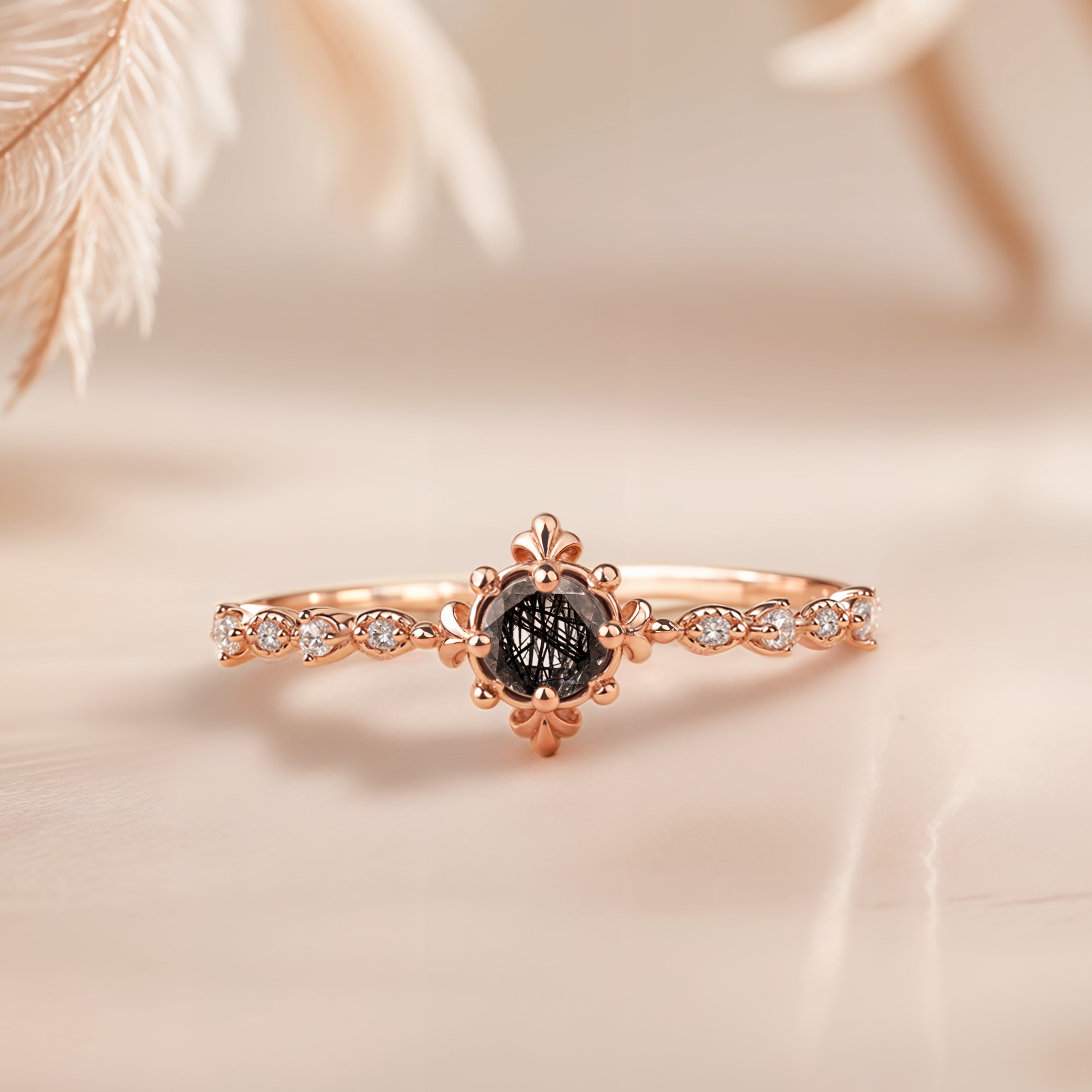 Dainty Black Rutilated Affair
