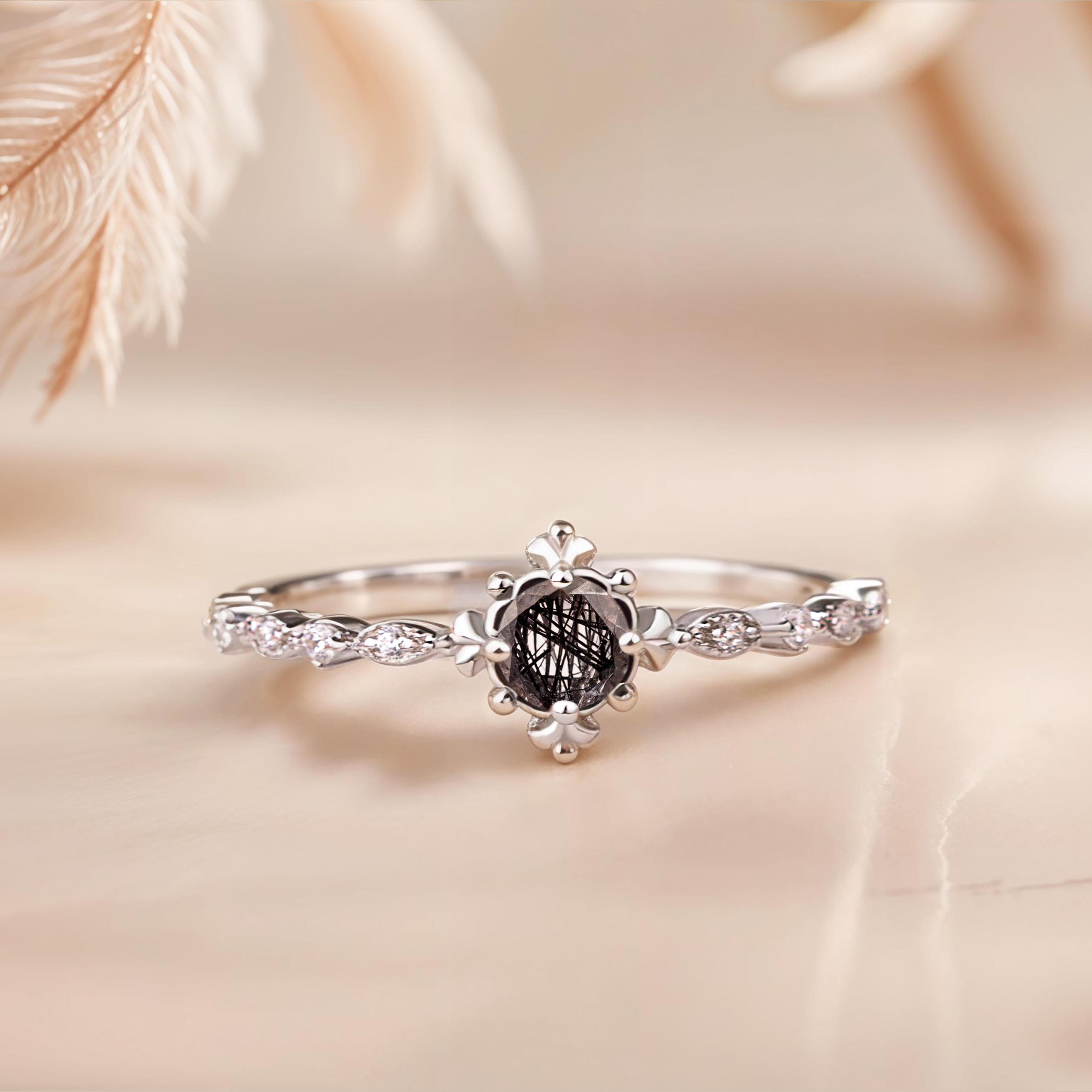 Dainty Black Rutilated Affair