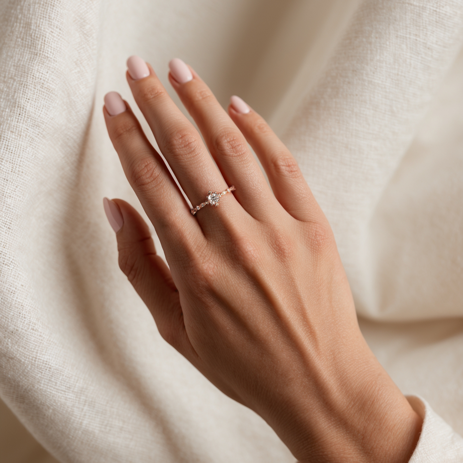 Unique Vintage Moissanite Engagement Ring