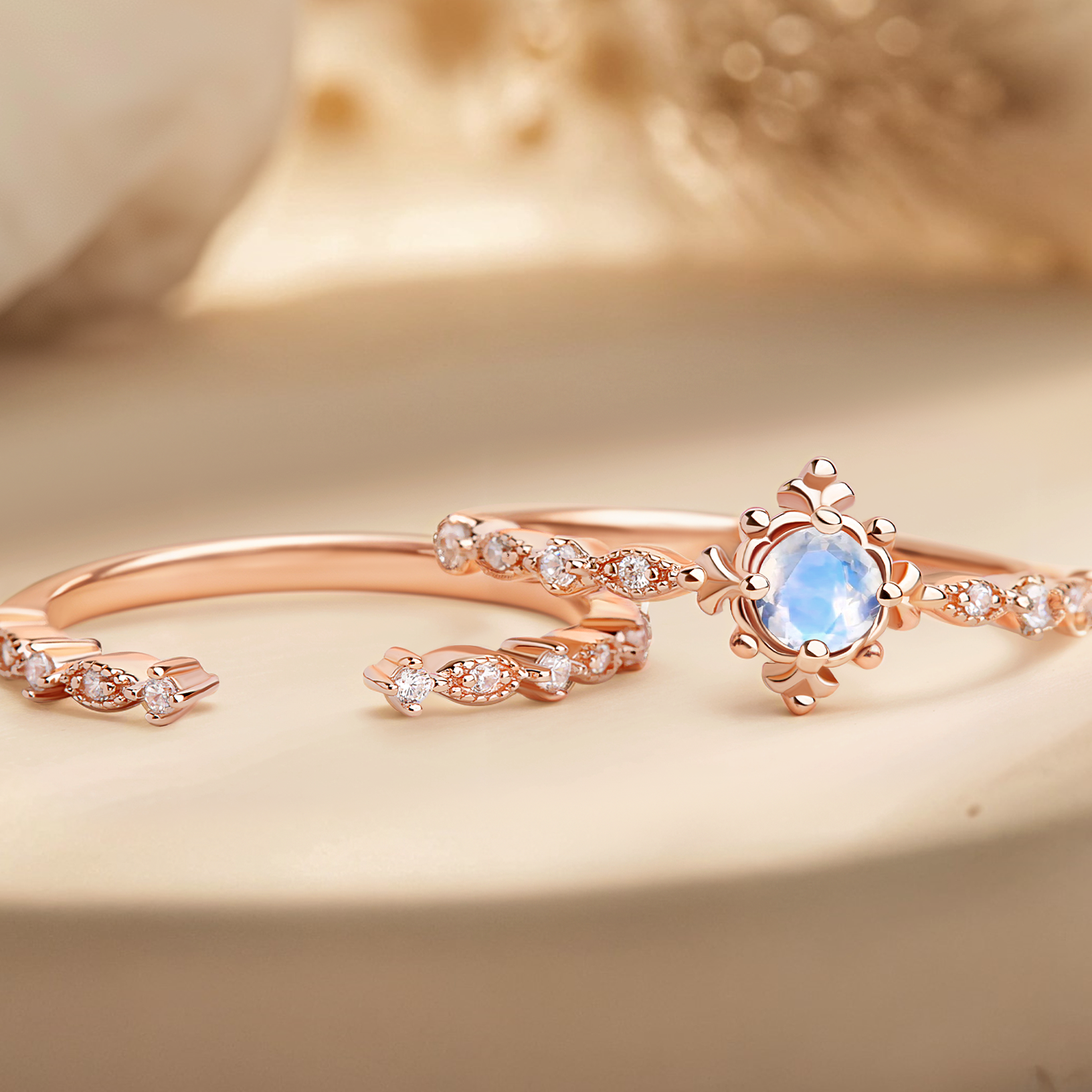 Antique Oval Shaped Moonstone Ring