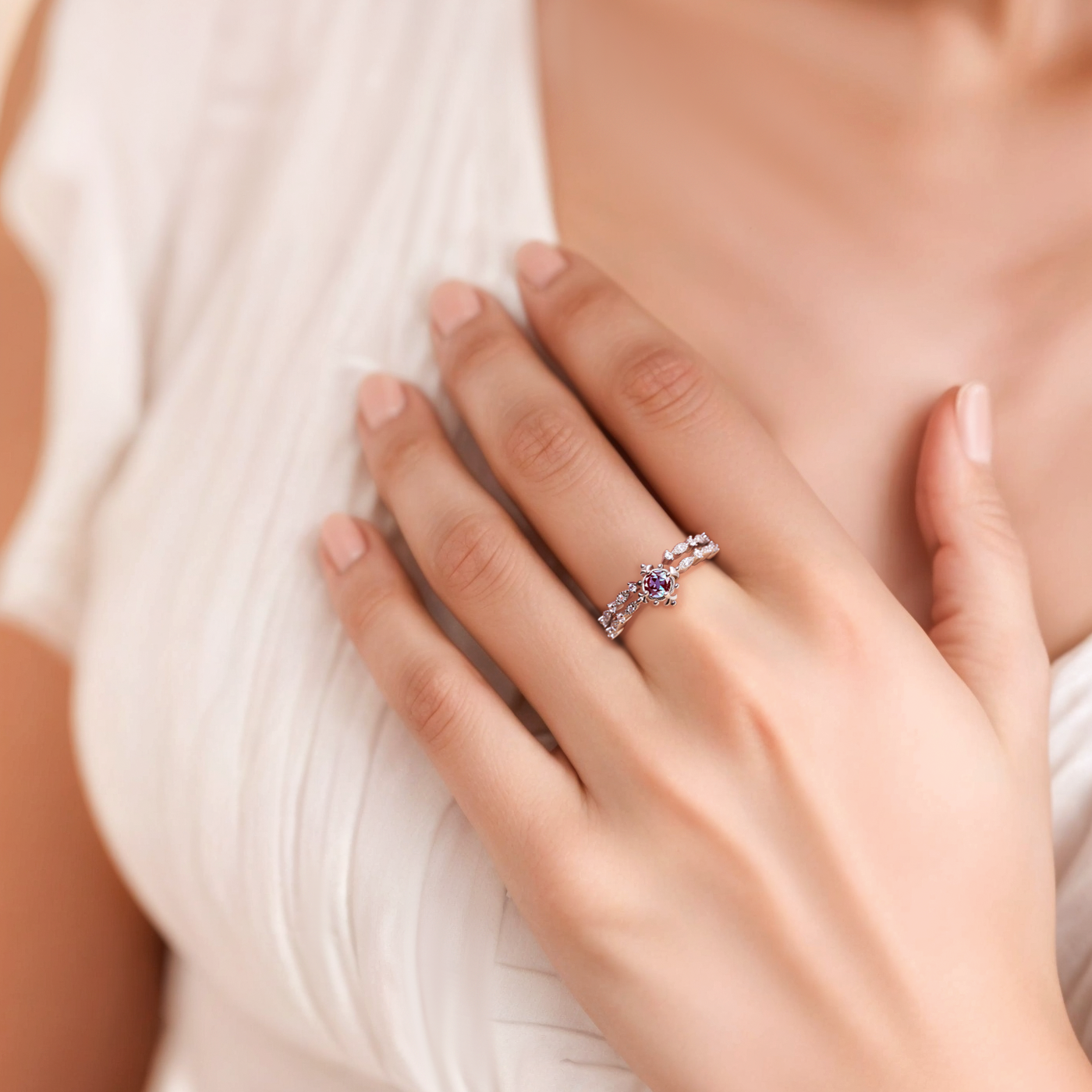 Art Deco Color Changing Ring Set