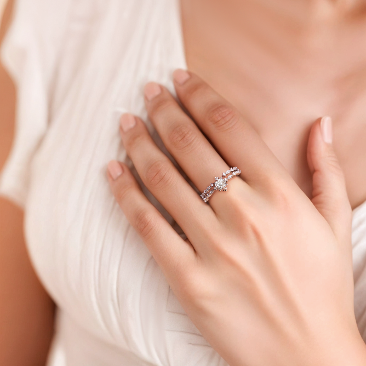 Moissanite Bridal Ring For Her