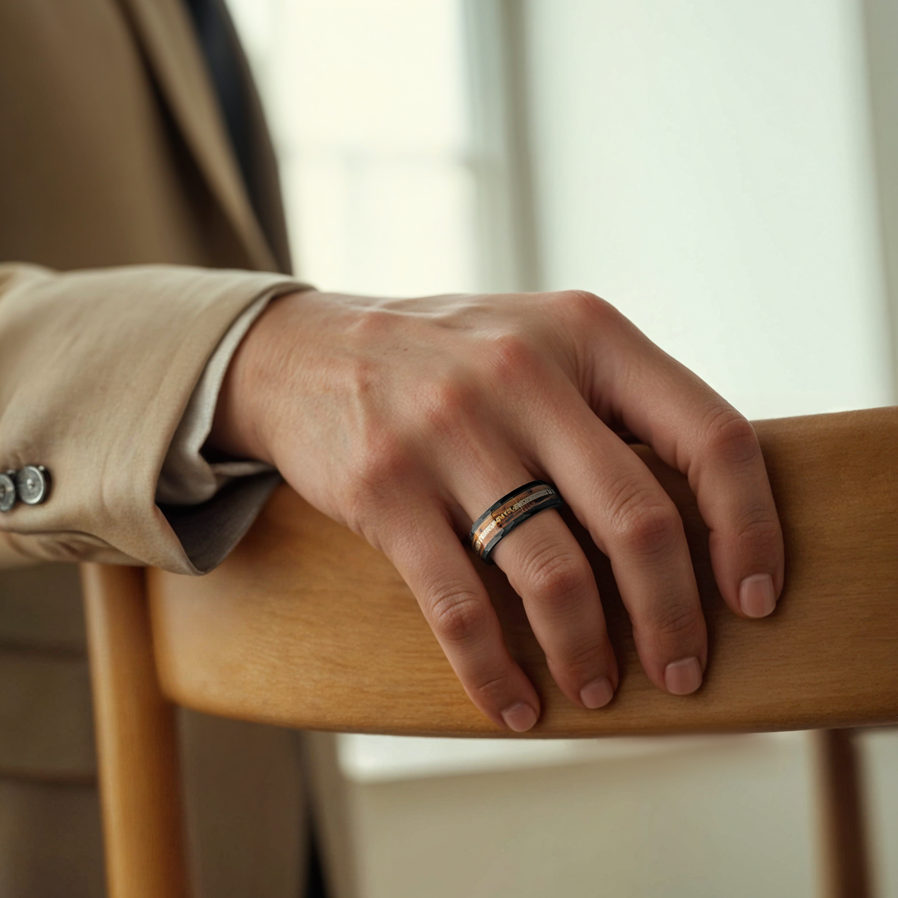 Ardent Whiskey Barrel & Antler Ring