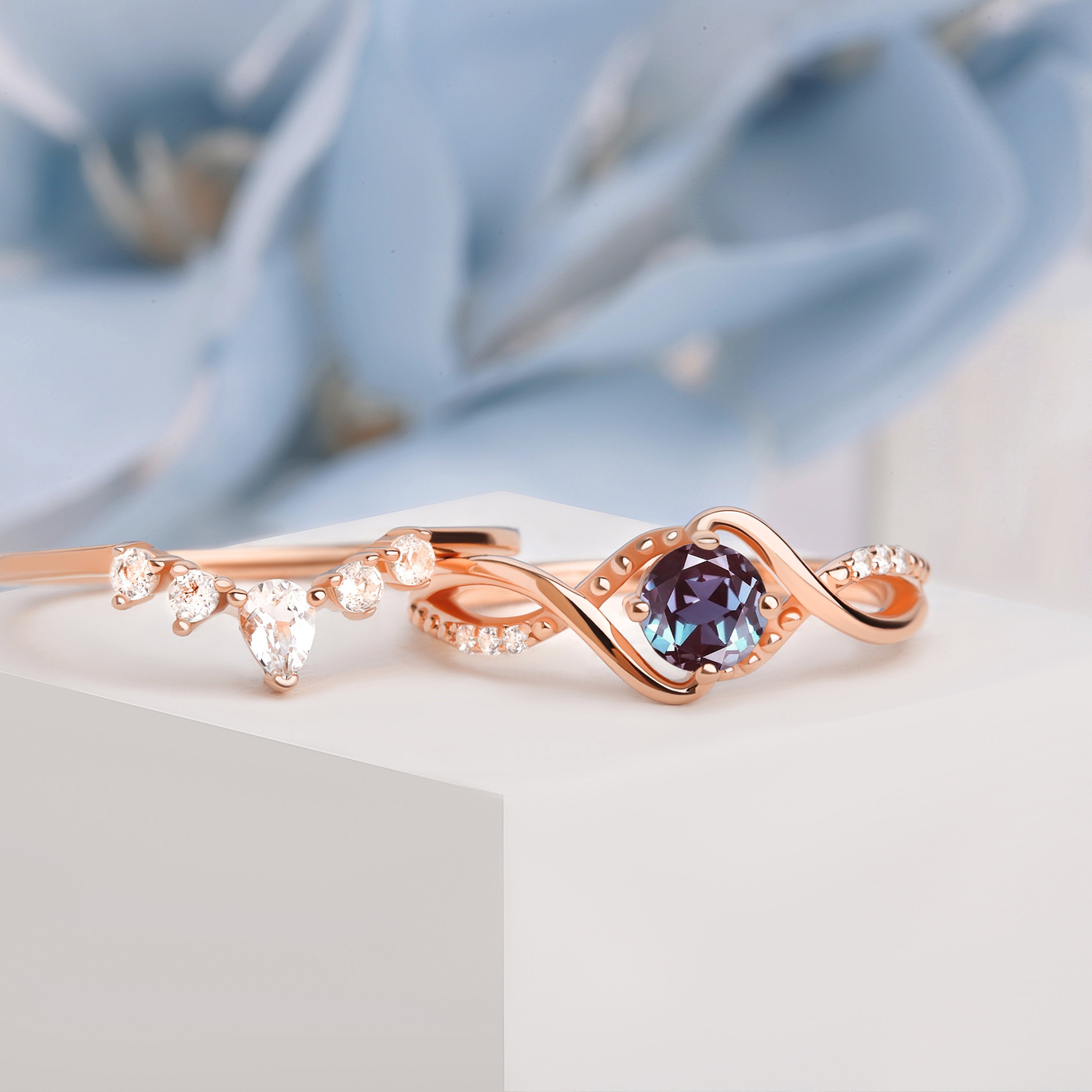 Vintage Alexandrite Ring Set
