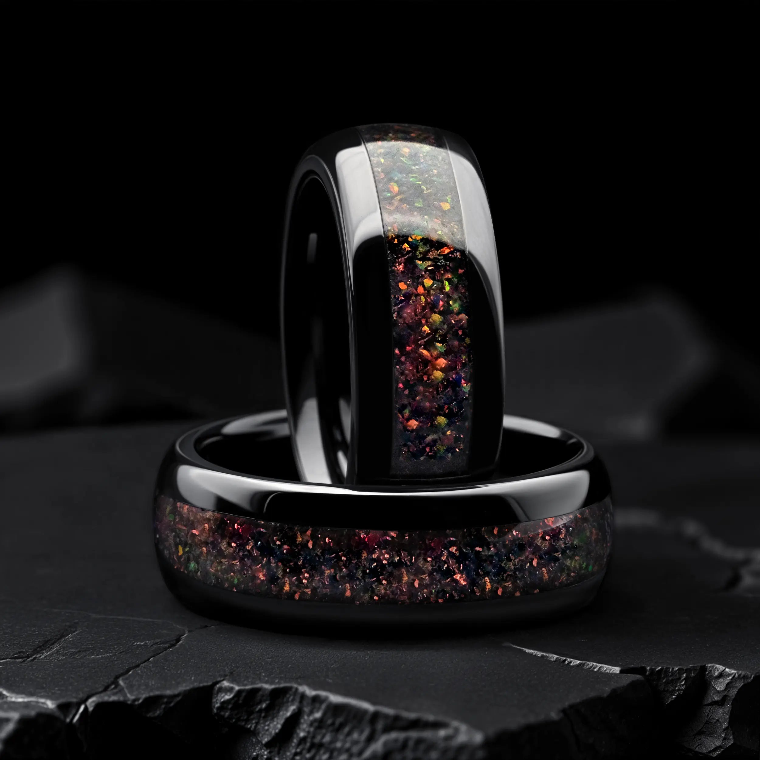 Unique Black Tungsten Wedding Ring