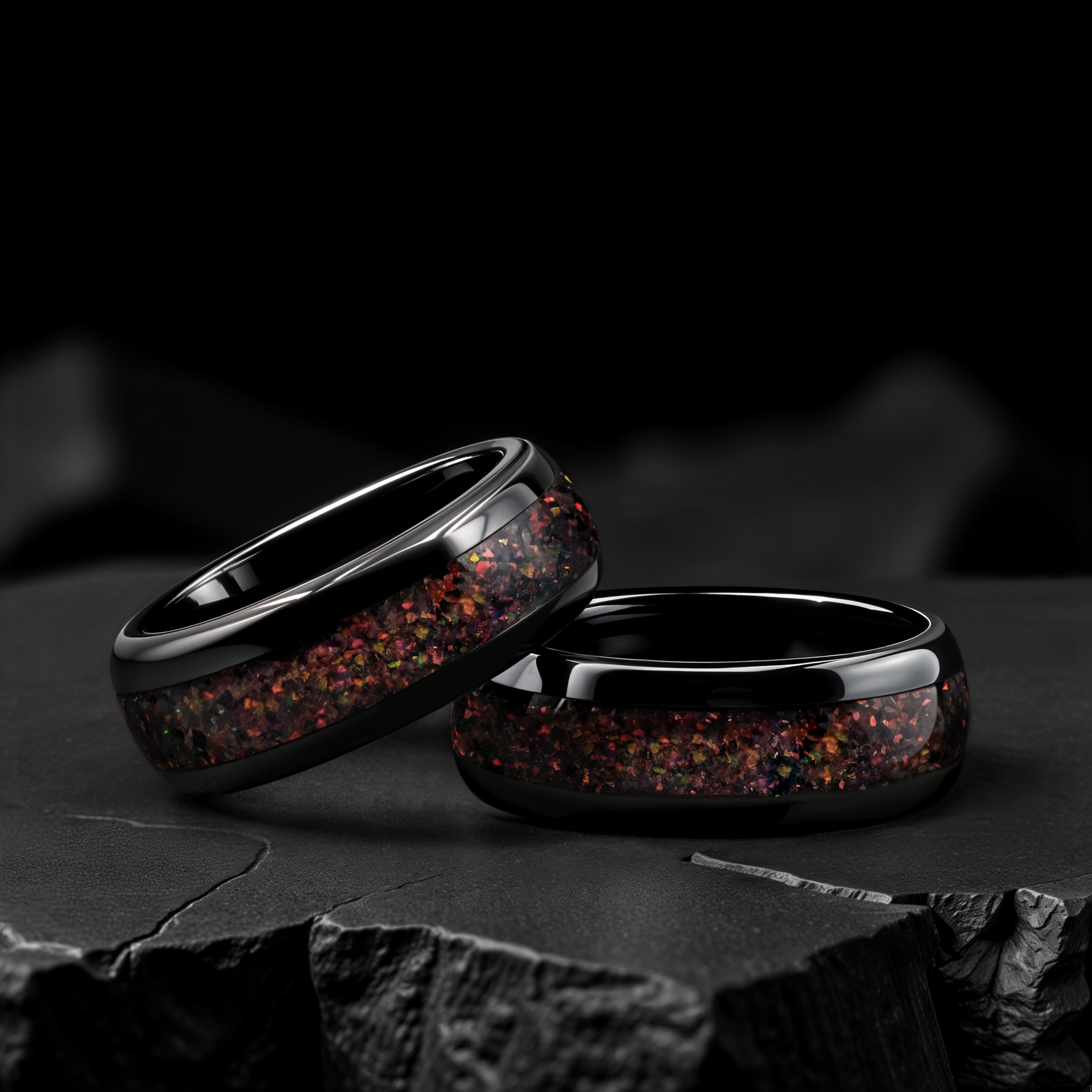 Unique Black Tungsten Wedding Ring