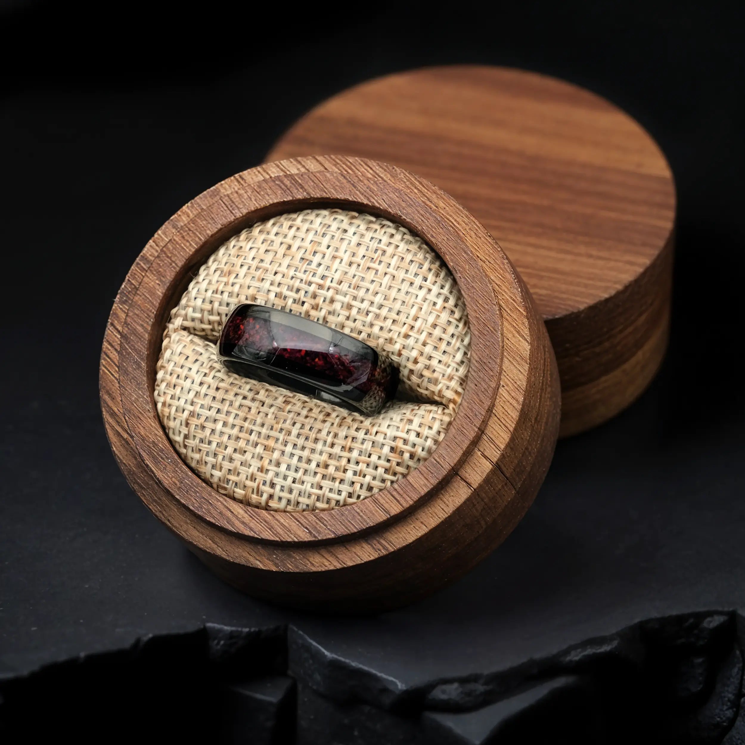 Unique Black Tungsten Wedding Ring