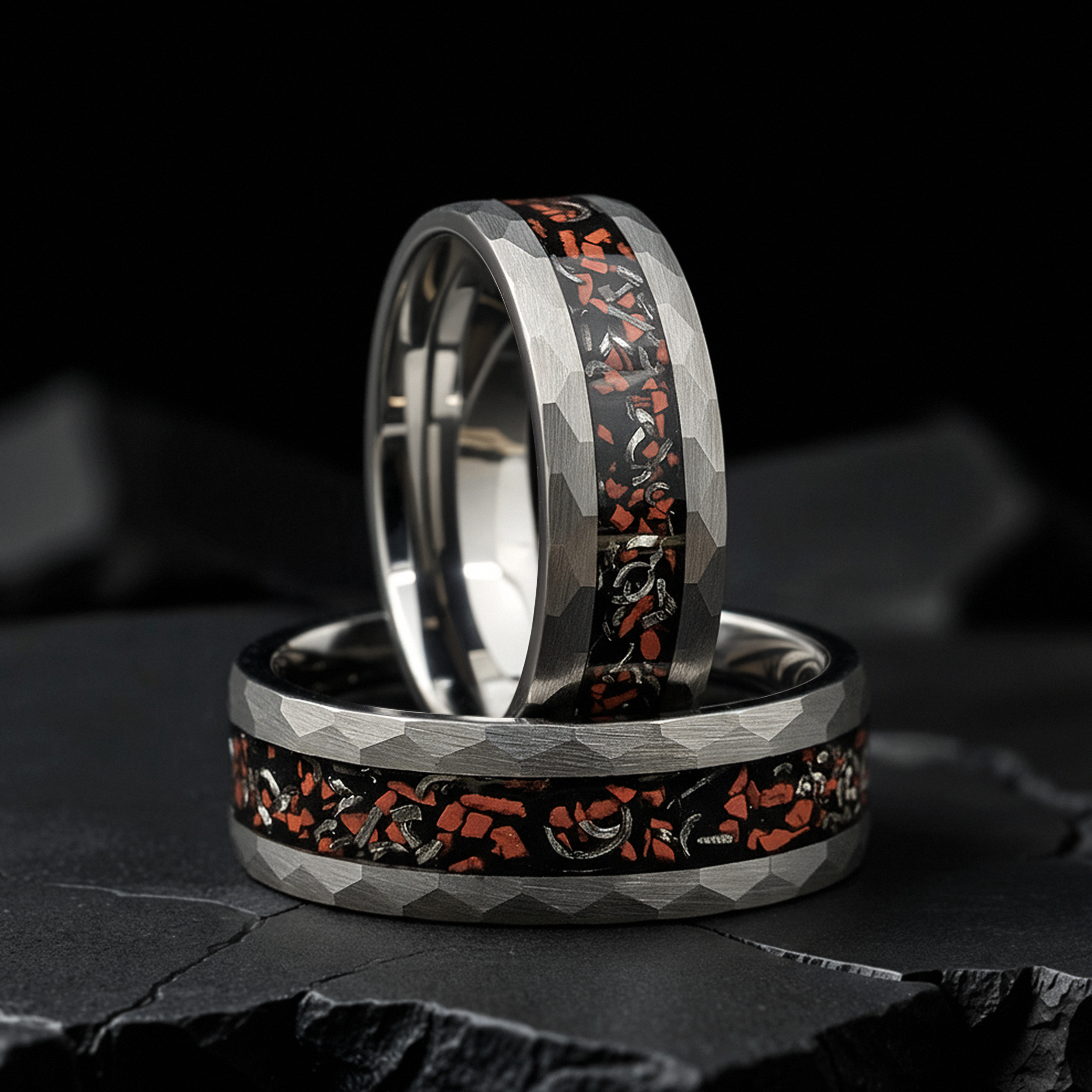 Silver Dinosaur Bone Wedding Ring