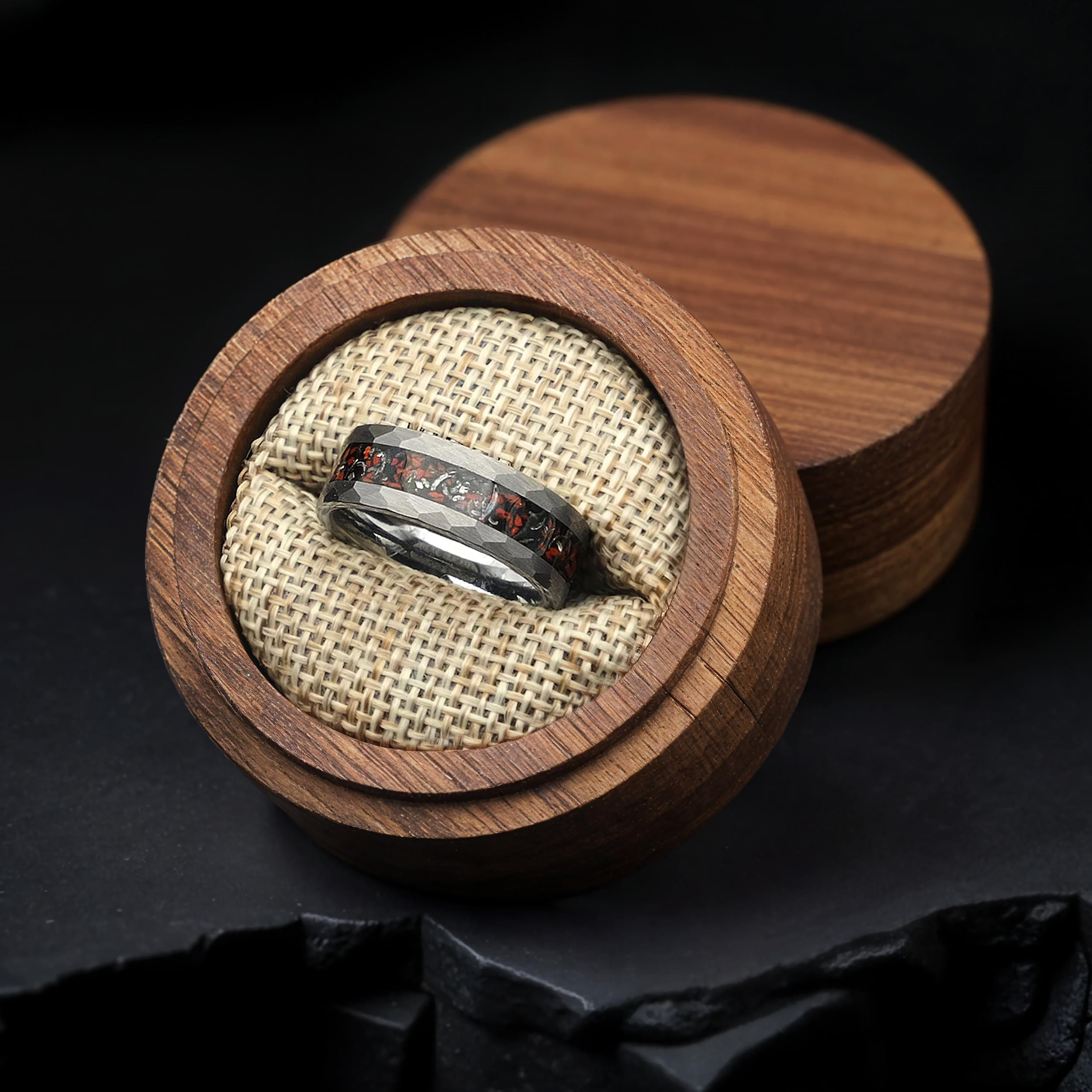 Silver Dinosaur Bone Wedding Ring