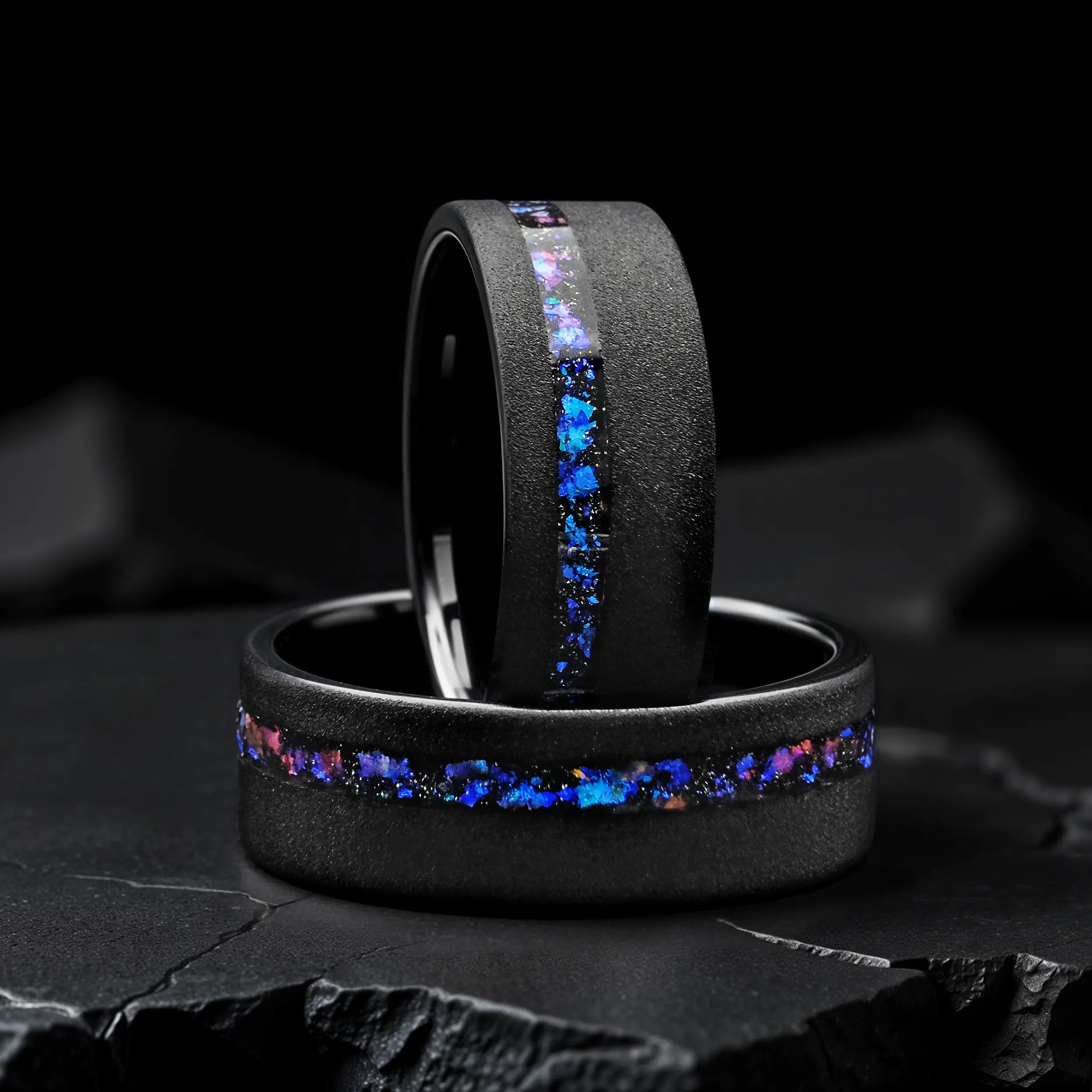 Domed Galaxy Opal Wedding Ring